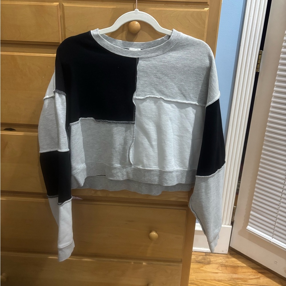 Garage Black and Gray Patchwork Sweatshirt